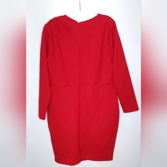NWT $348 Chloe Kristyn Ponte Knit Bianca Red Dress Stretchy Women Size 2X - Picture 4 of 9
